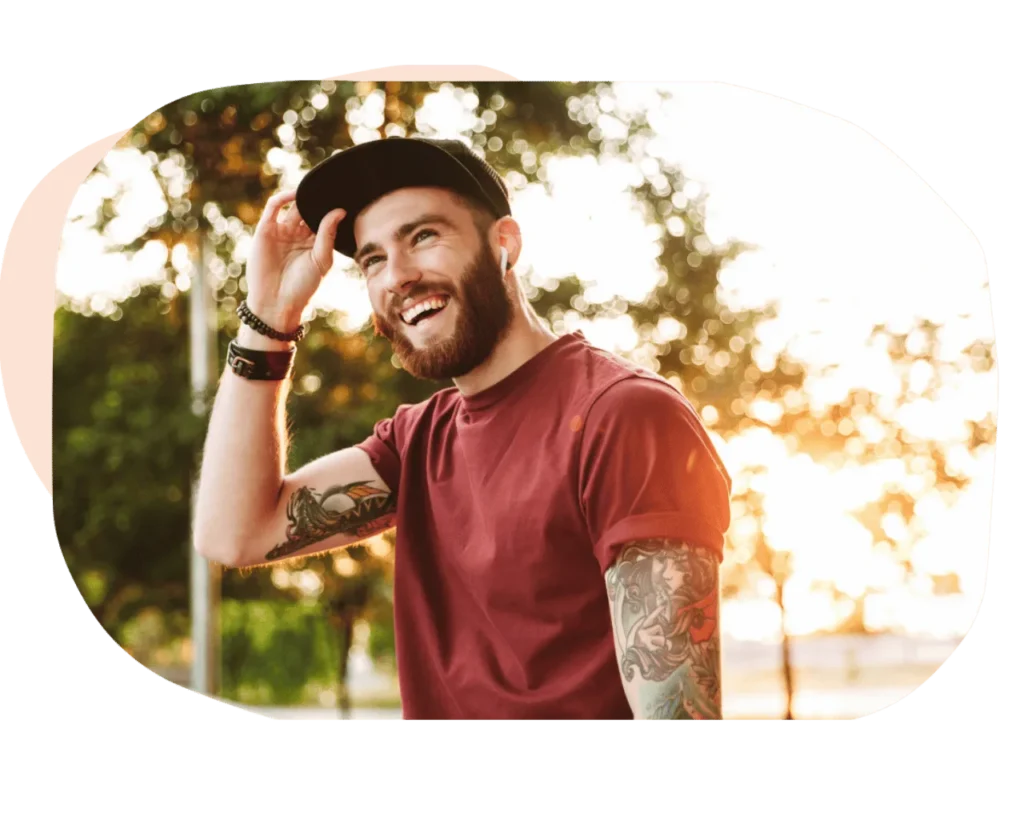 A man happy after getting mental health treatment in New Jersey